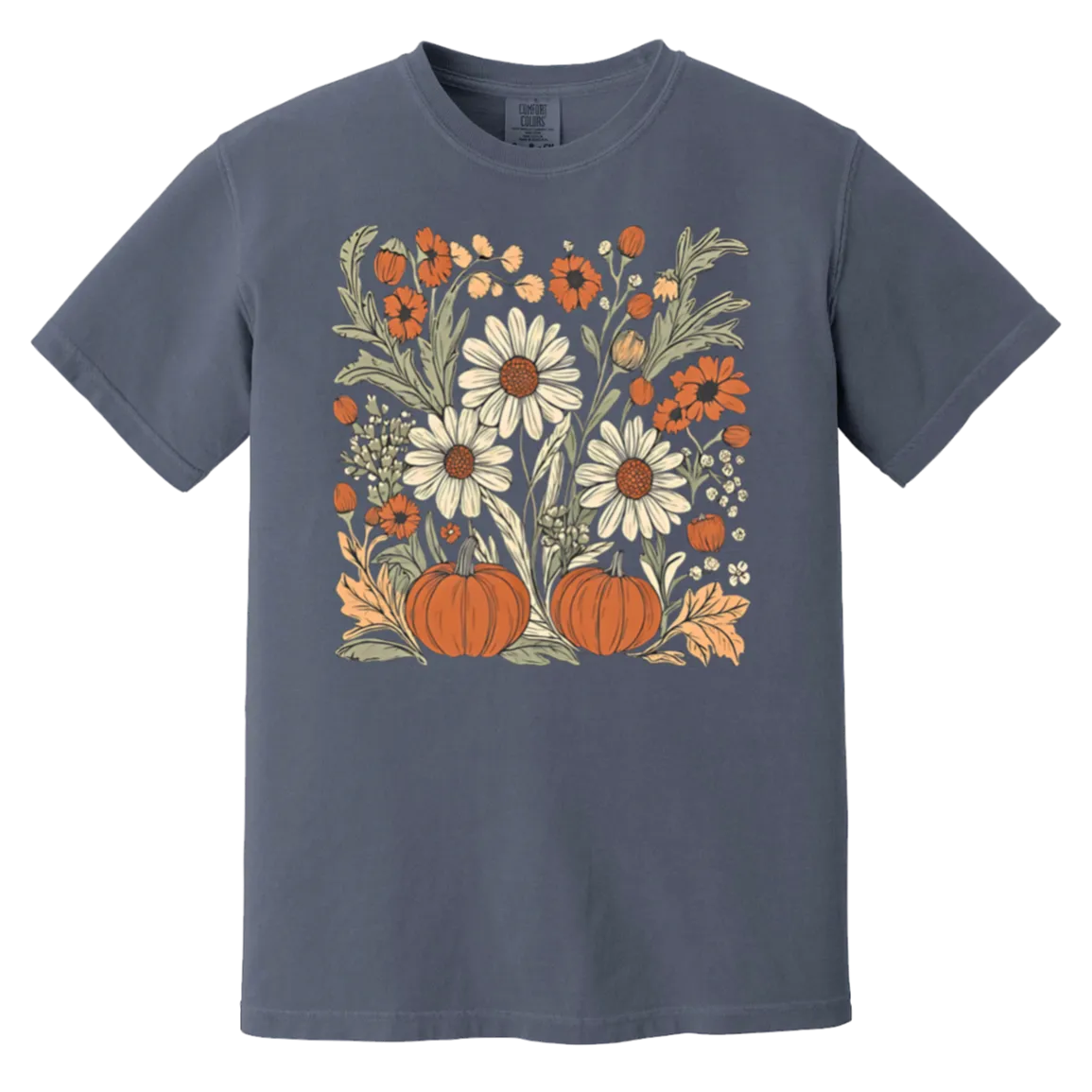 Boho Floral Pumpkin Comfort Colors T-Shirt – Cozy Fall Fashion for Autumn Lovers!