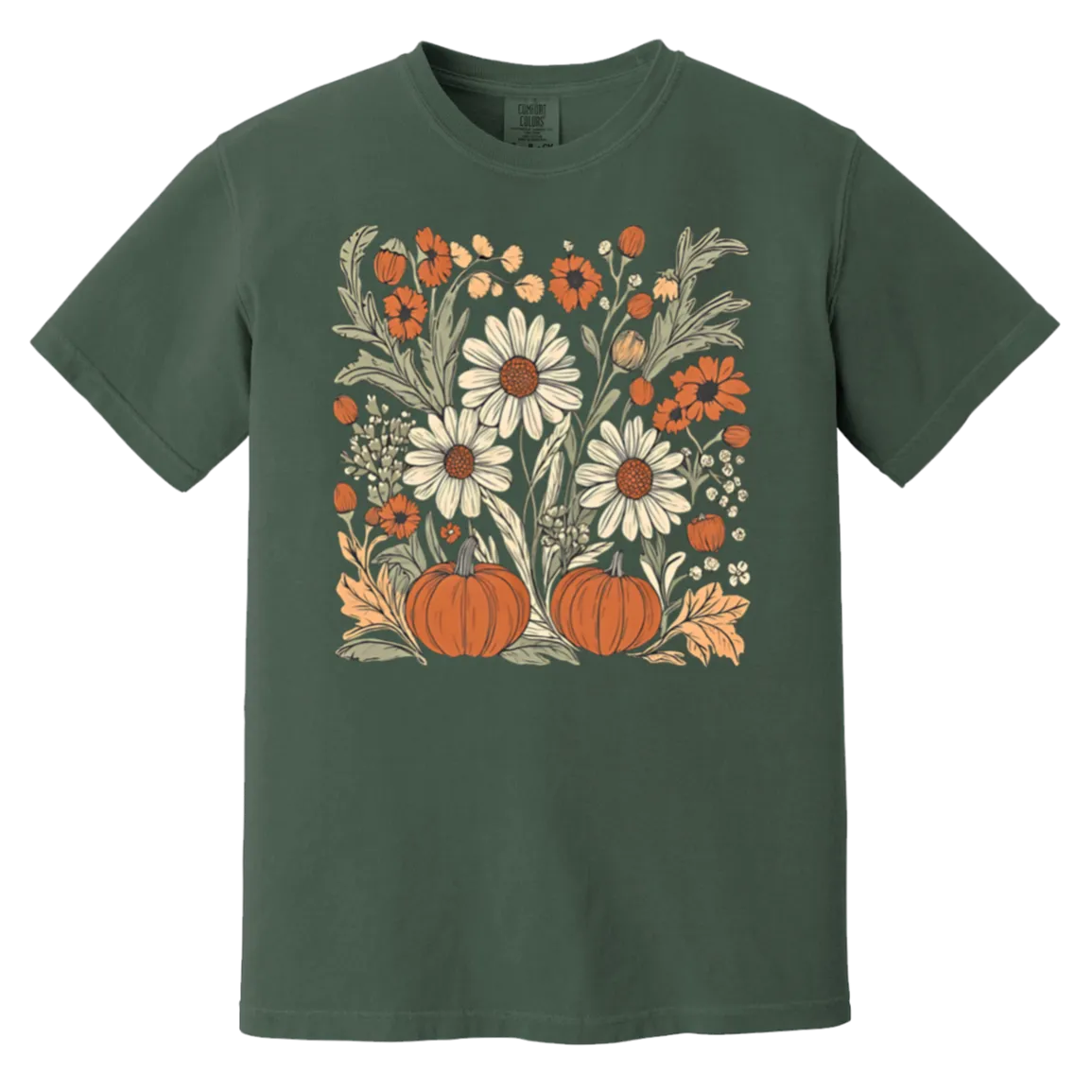 Boho Floral Pumpkin Comfort Colors T-Shirt – Cozy Fall Fashion for Autumn Lovers!