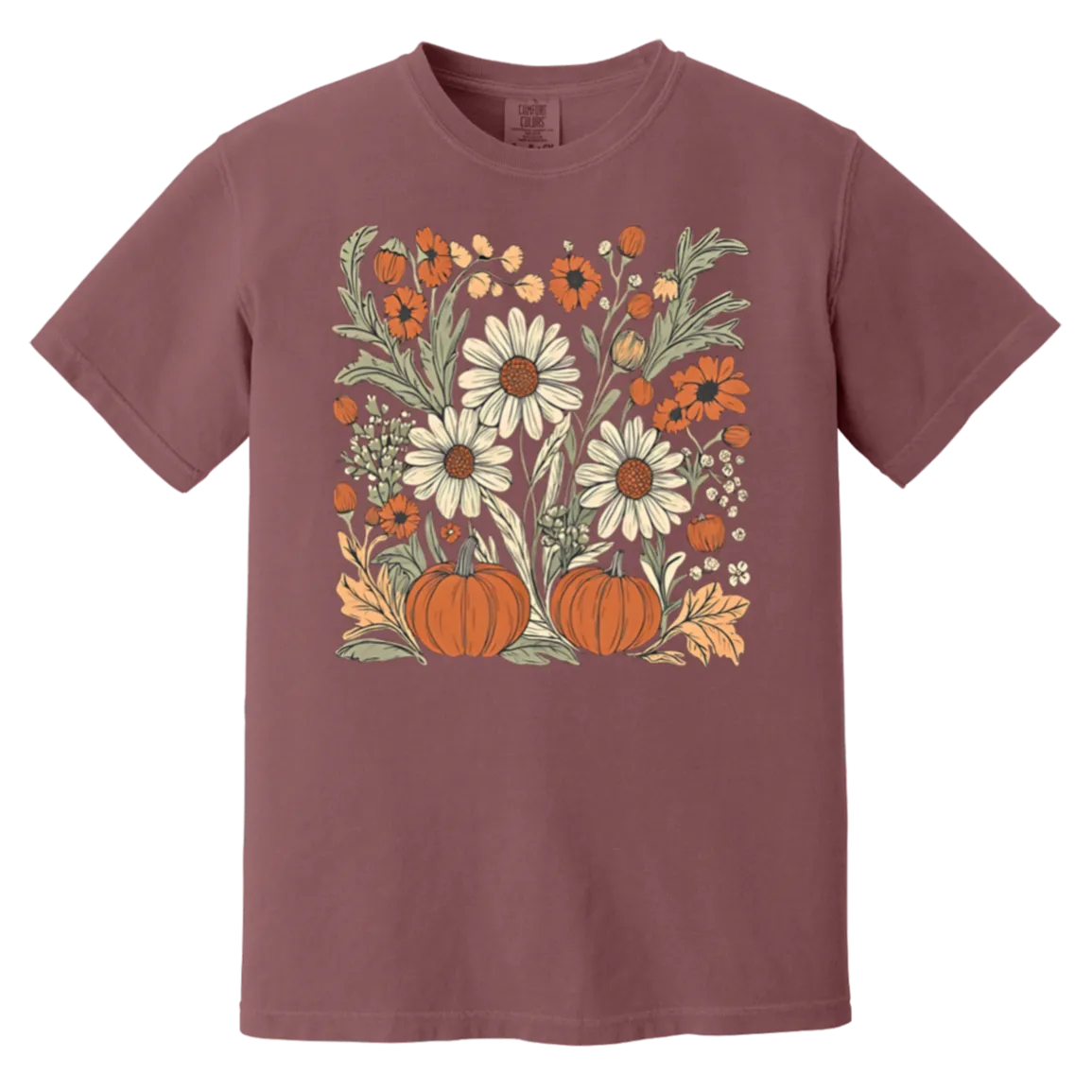 Boho Floral Pumpkin Comfort Colors T-Shirt – Cozy Fall Fashion for Autumn Lovers!