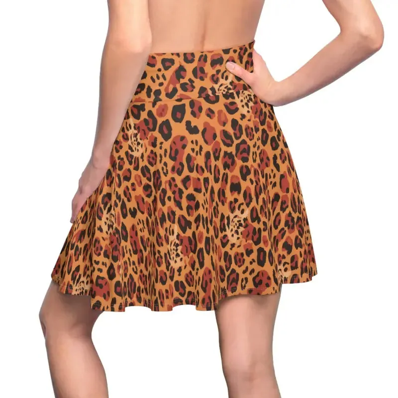 Bold Leopard Print Skater Skirt for Unstoppable Style