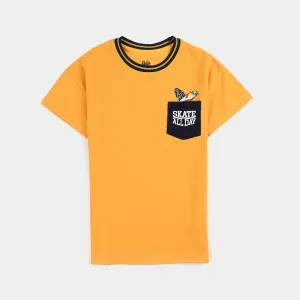 Boys Jumbo Pique T-Shirt H/S Skate All Day-Gold Fusion
