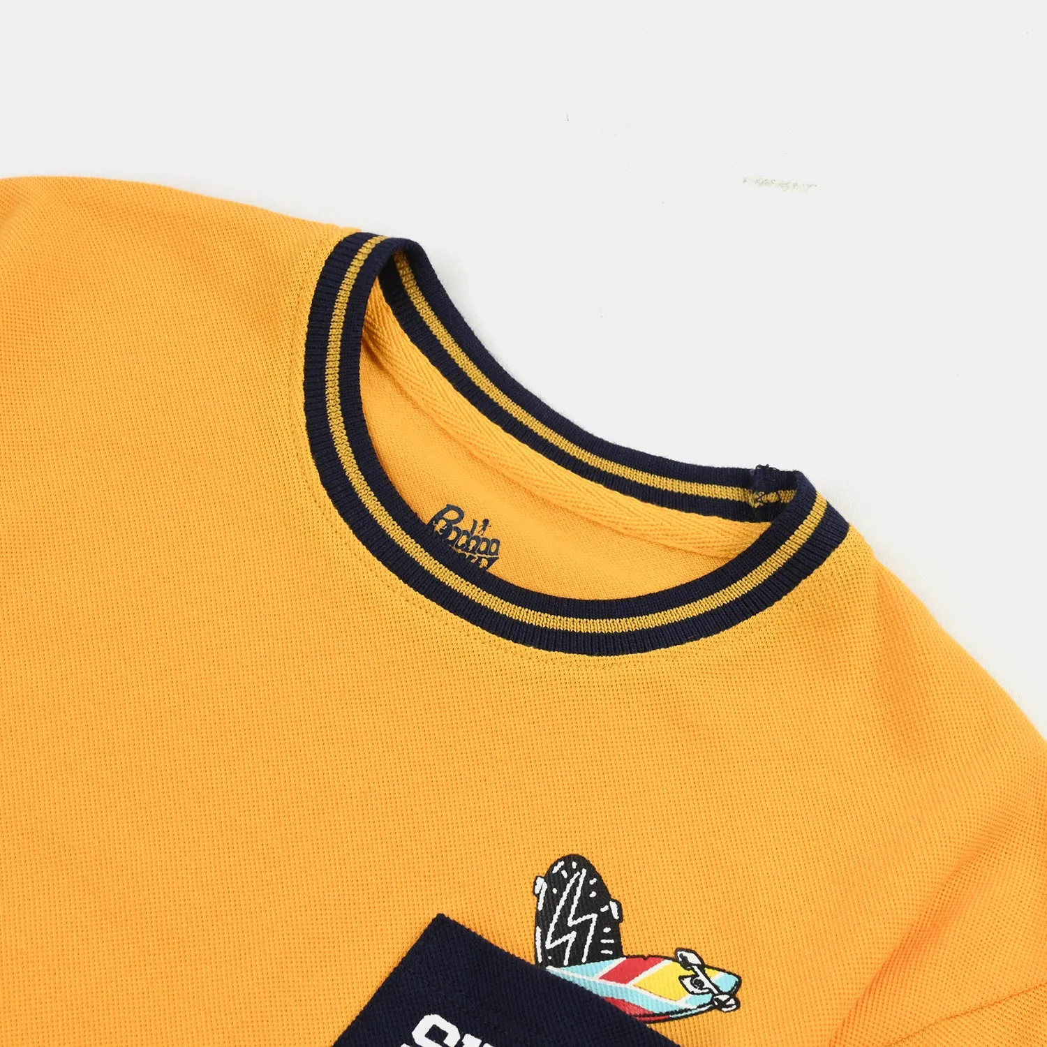 Boys Jumbo Pique T-Shirt H/S Skate All Day-Gold Fusion