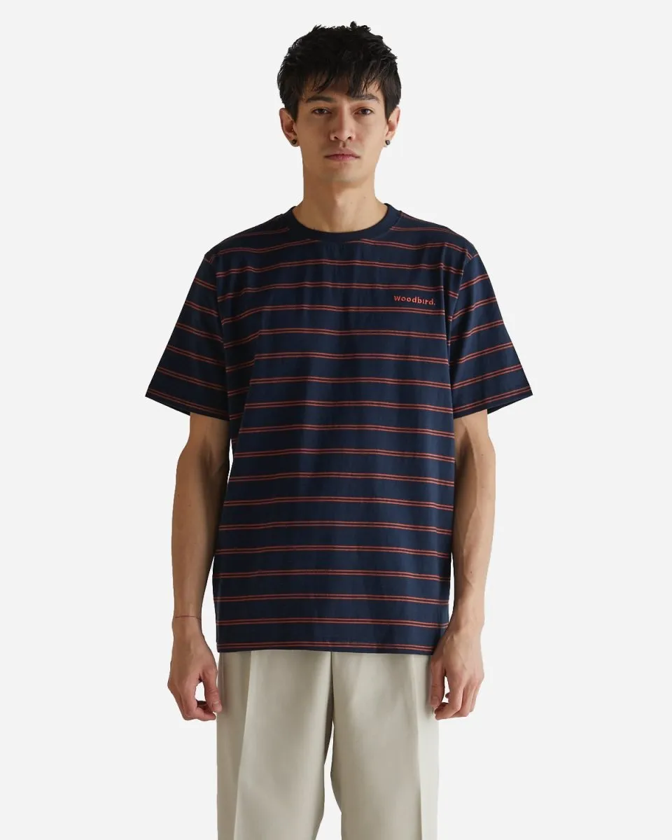Brock Stripe Tee - Navy