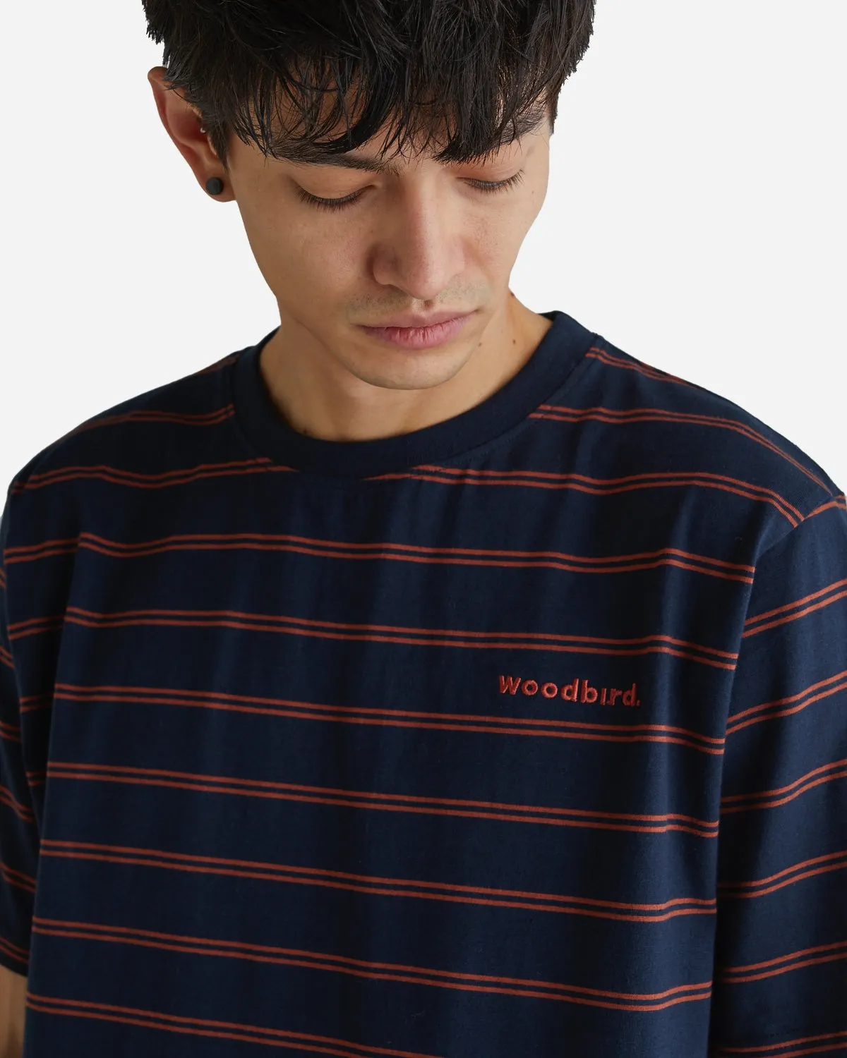 Brock Stripe Tee - Navy