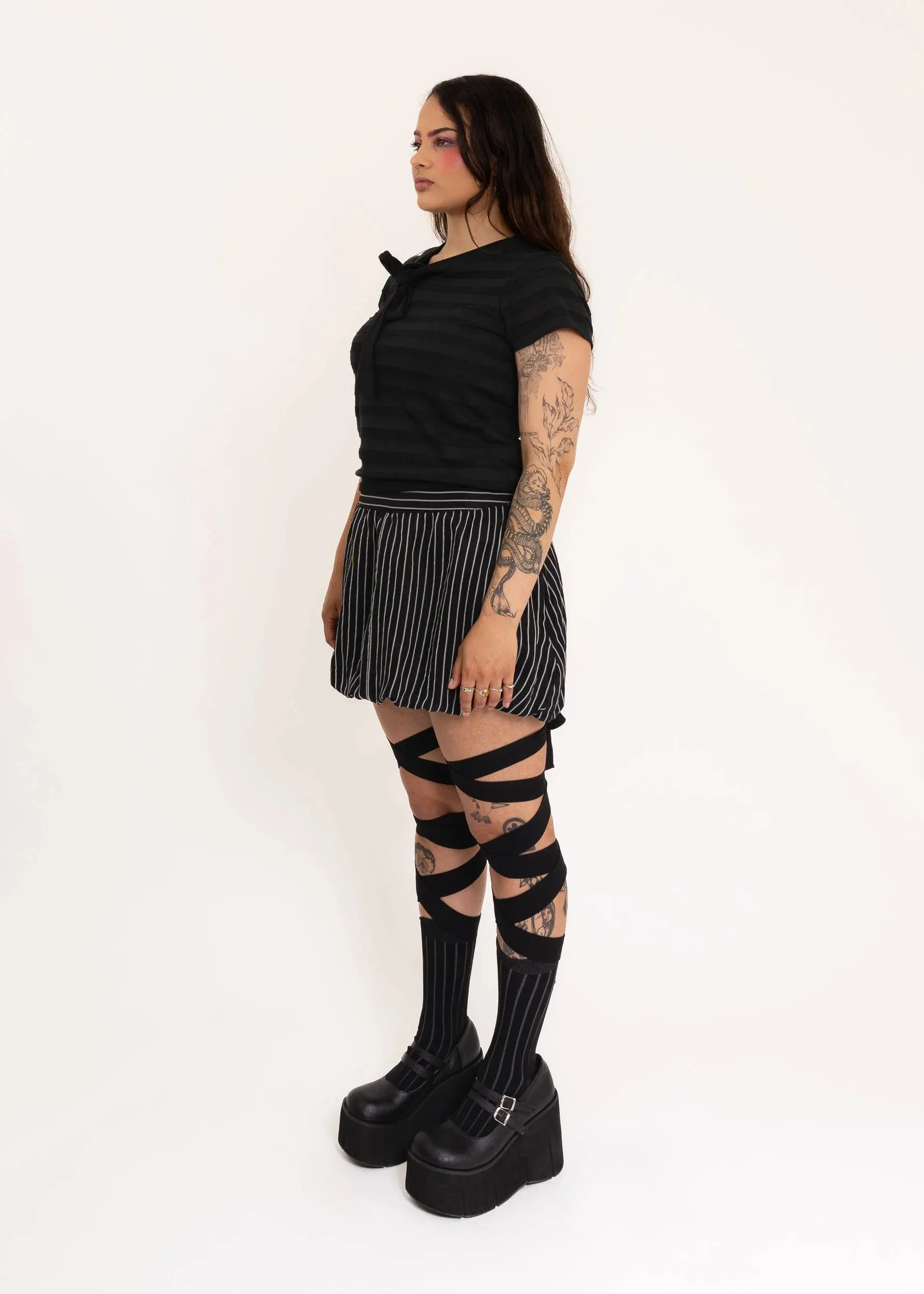 Bubble Skirt- pinstripe