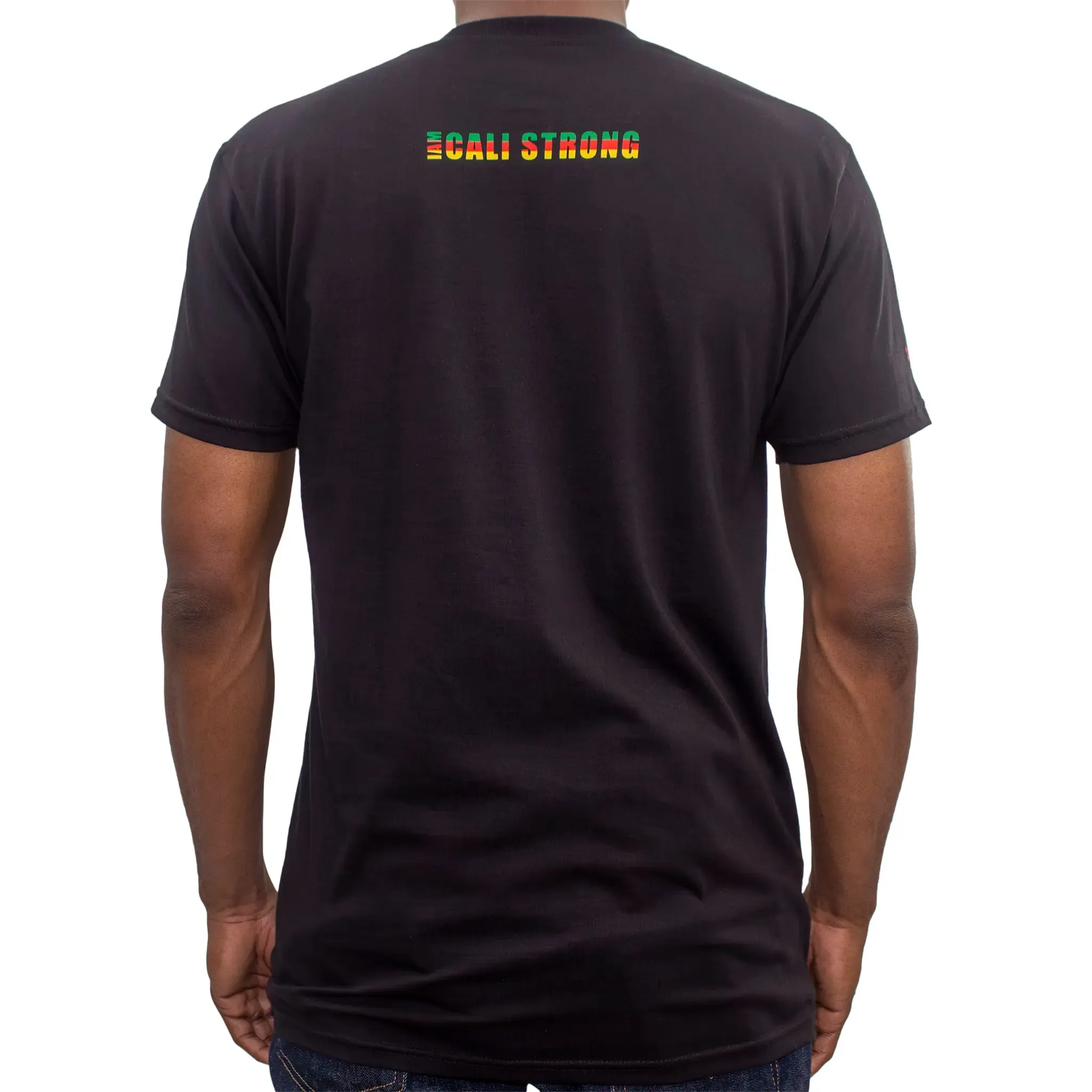 CALI Strong Triangle Lion Rasta Black T-Shirt