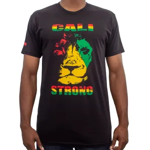 CALI Strong Triangle Lion Rasta Black T-Shirt