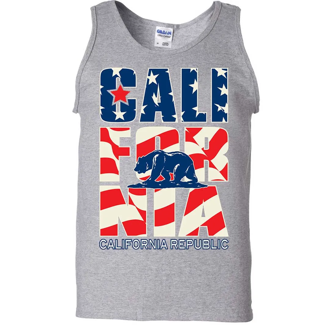 California Republic USA Flag Asst Colors Tank Top