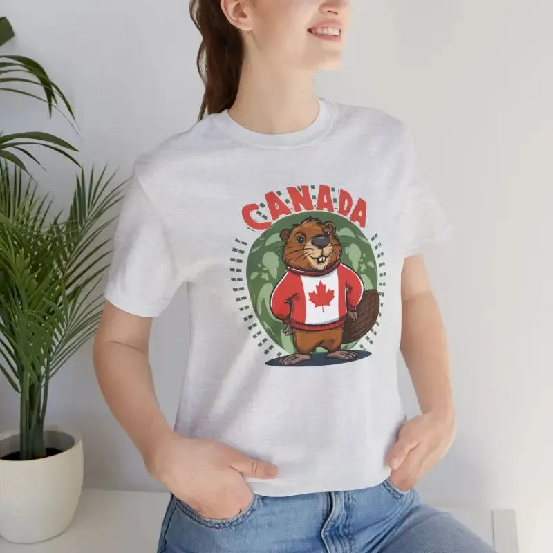 Canada Day Cozy Beaver Tee Unisex Jersey