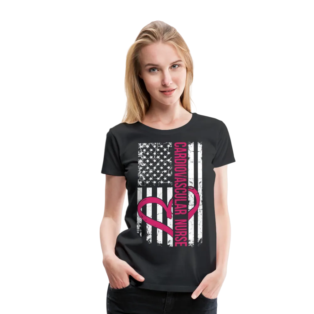Cardiovascular Nurse Flag Women’s Premium T-Shirt (CK1562)