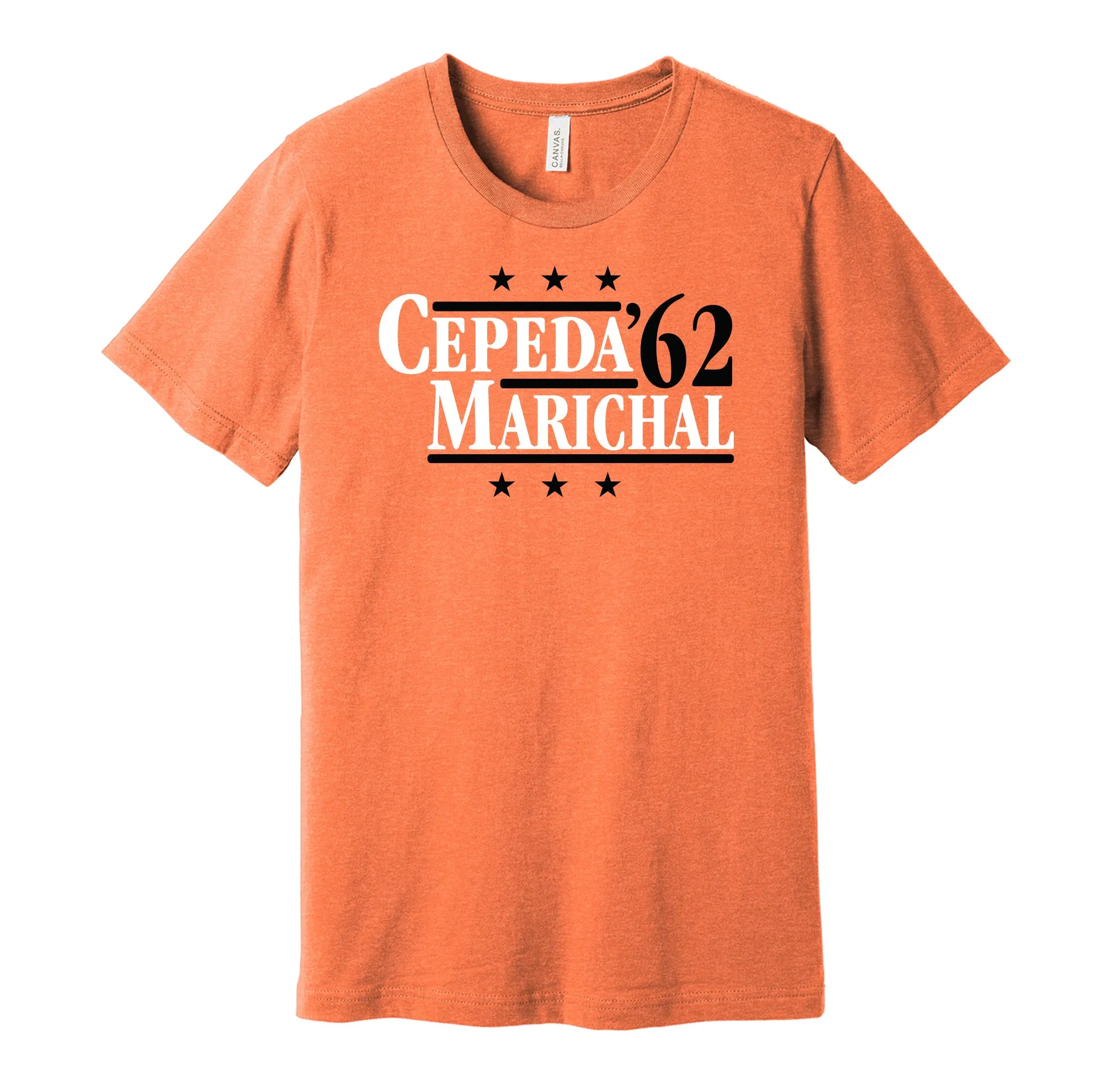 Cepeda & Marichal '62 - San Francisco Legends Political Campaign Parody T-Shirt - Hyper Than Hype Shirts