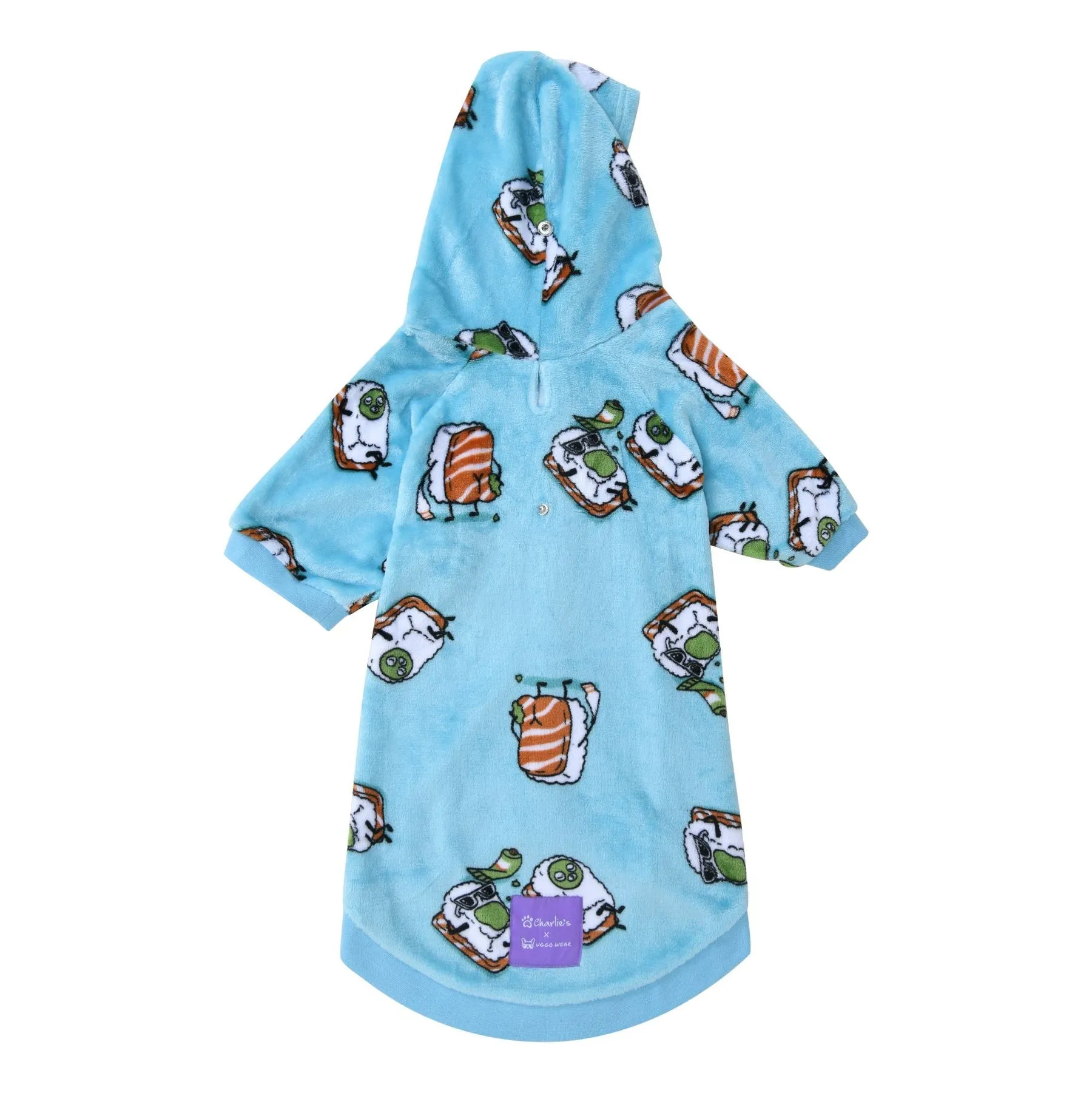 Charlie's Uggo Wassup'b Dog Hoodie Teal Large