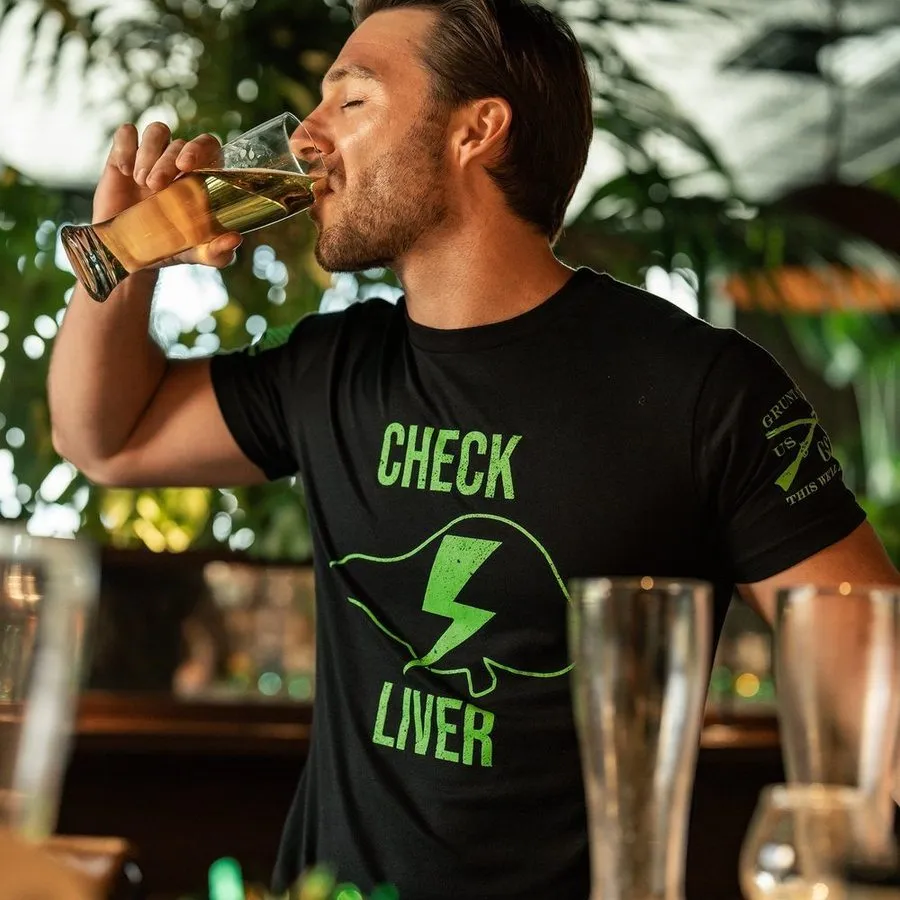Check Liver T-Shirt - Black
