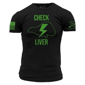 Check Liver T-Shirt - Black