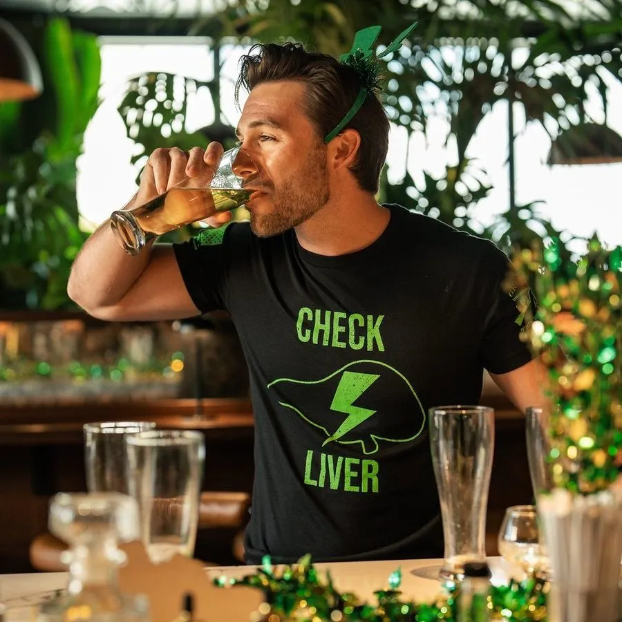 Check Liver T-Shirt - Black