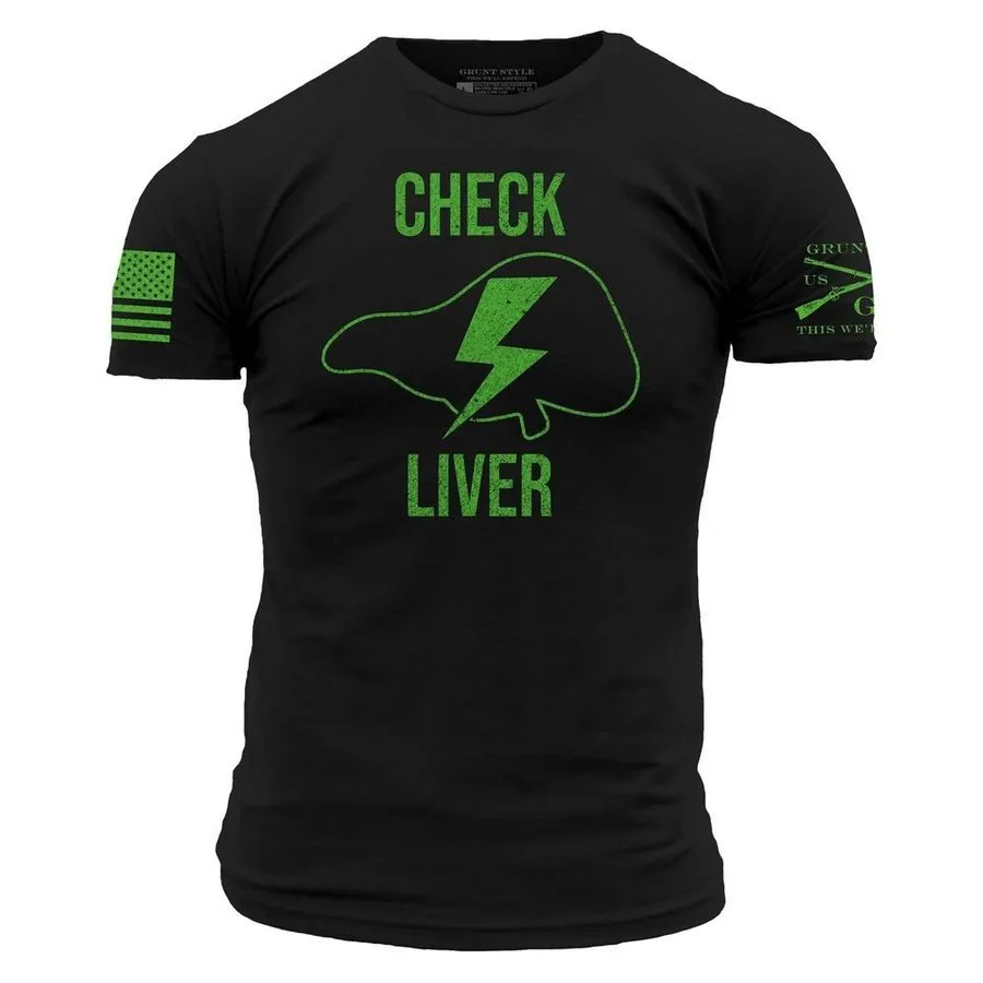 Check Liver T-Shirt - Black