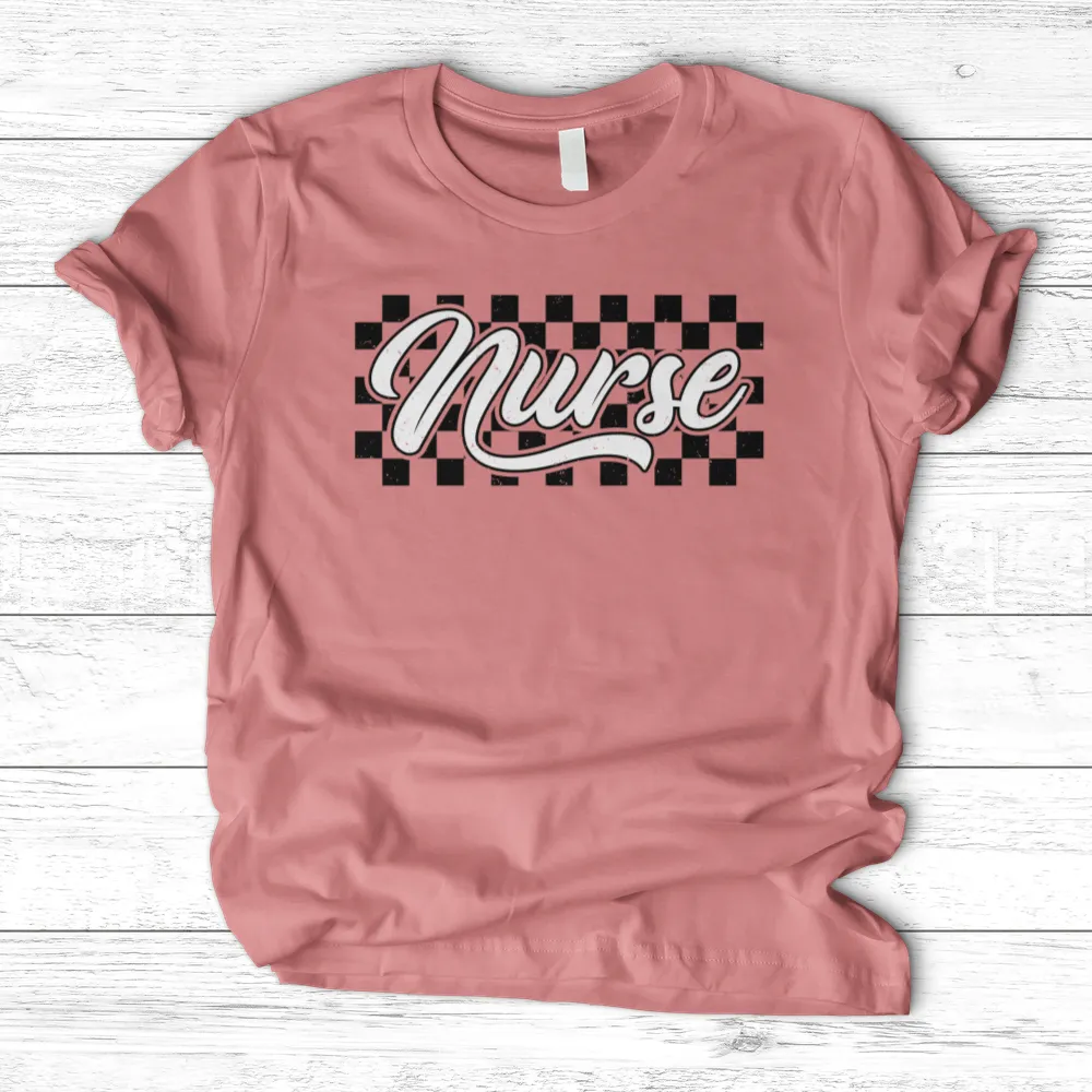 ''Checkered Nurse'' T-Shirt