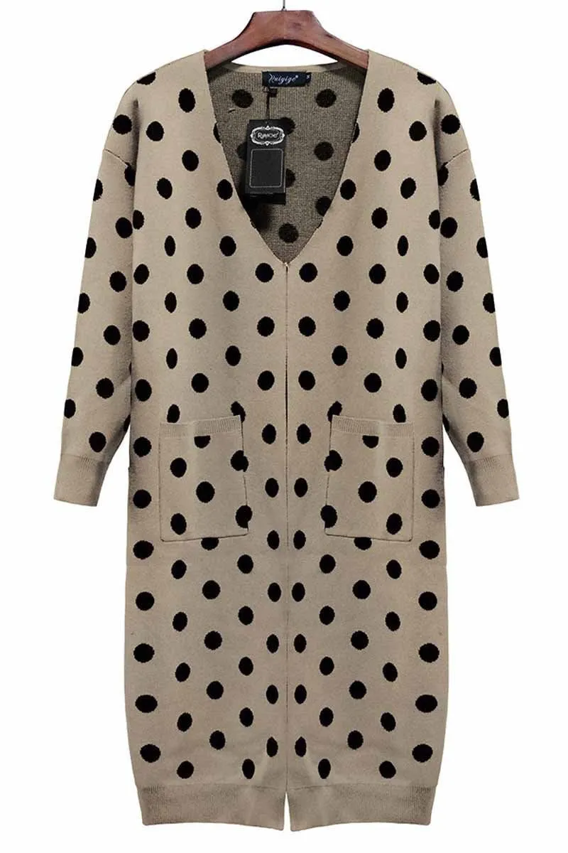 Chicindress Dot Print Sweet Comfy Cardigan Tops Sweater(2 Colors)