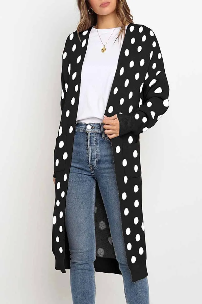 Chicindress Dot Print Sweet Comfy Cardigan Tops Sweater(2 Colors)