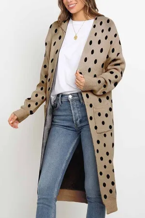 Chicindress Dot Print Sweet Comfy Cardigan Tops Sweater(2 Colors)