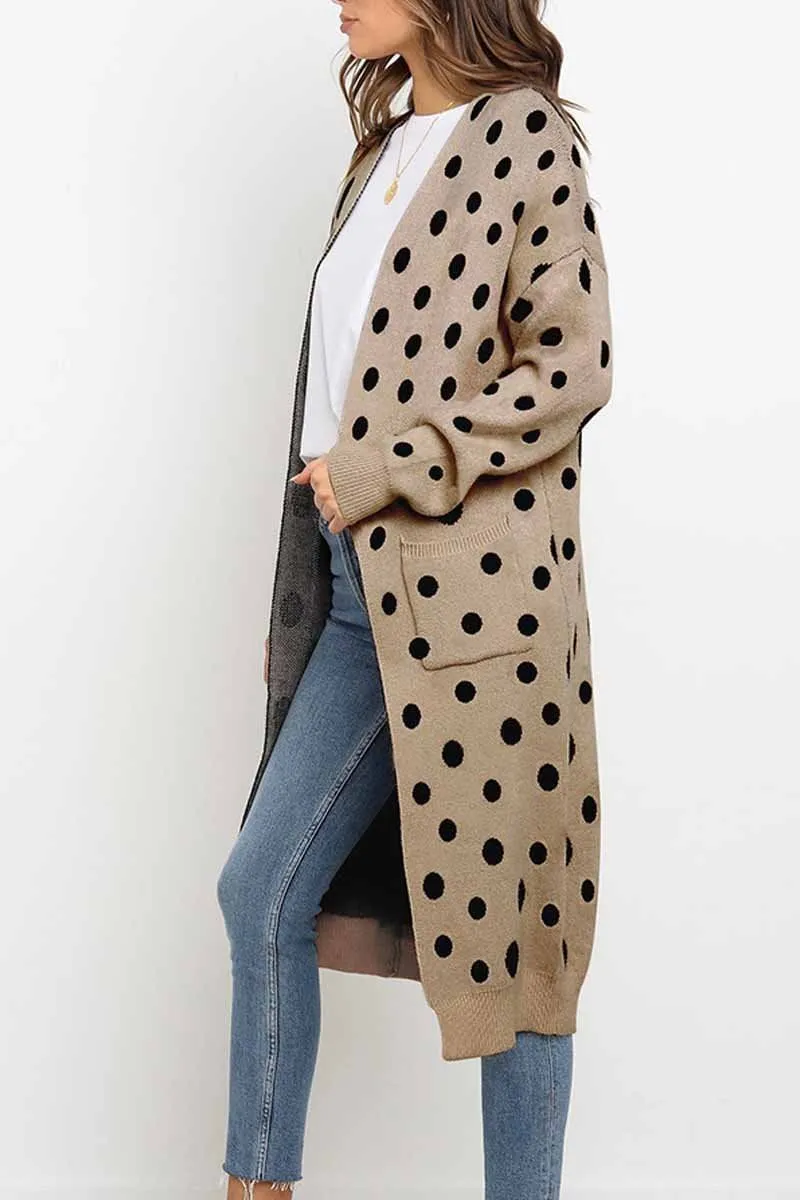 Chicindress Dot Print Sweet Comfy Cardigan Tops Sweater(2 Colors)