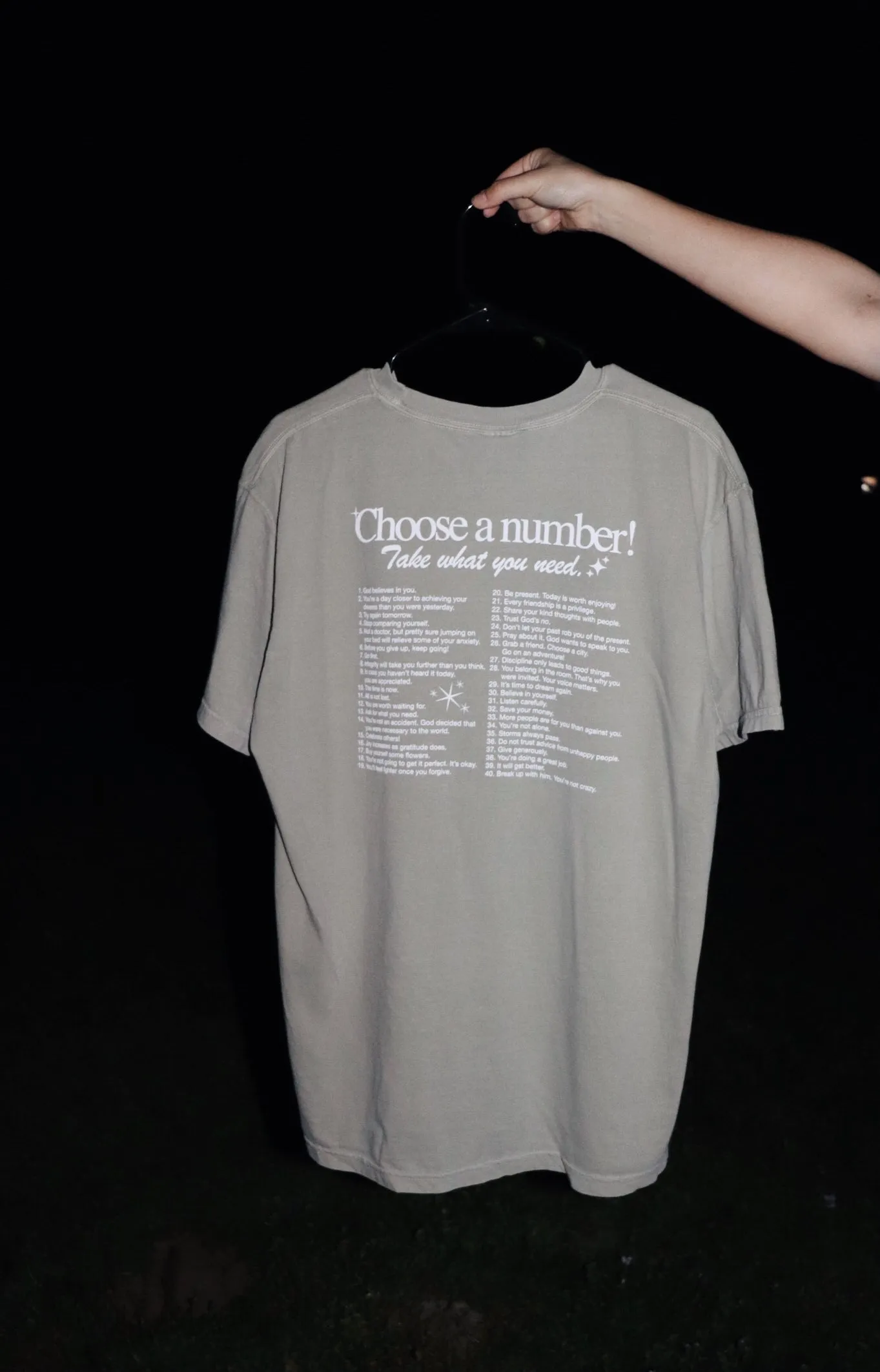 CHOOSE A NUMBER! TEE IN STONE