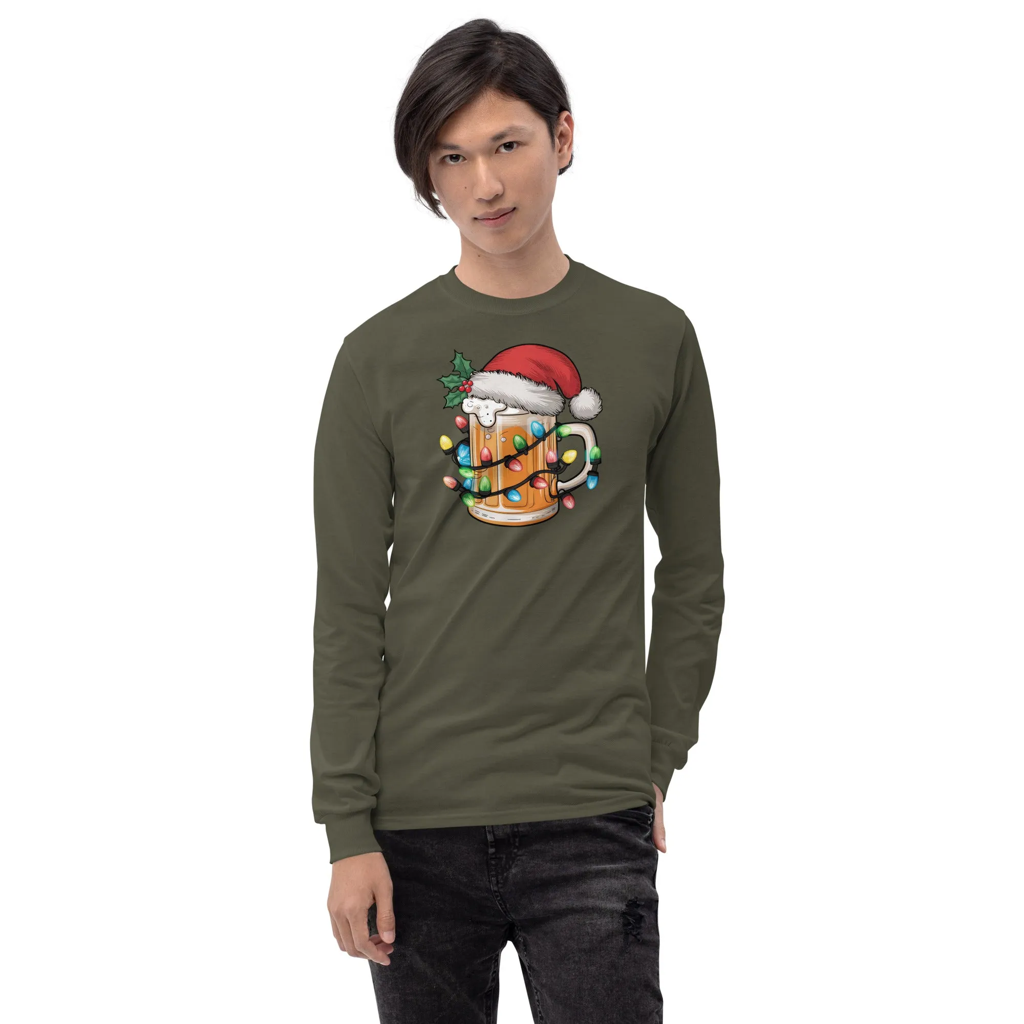 Christmas Beer Long Sleeve T-Shirt - Unisex Holiday Tee for Men & Women