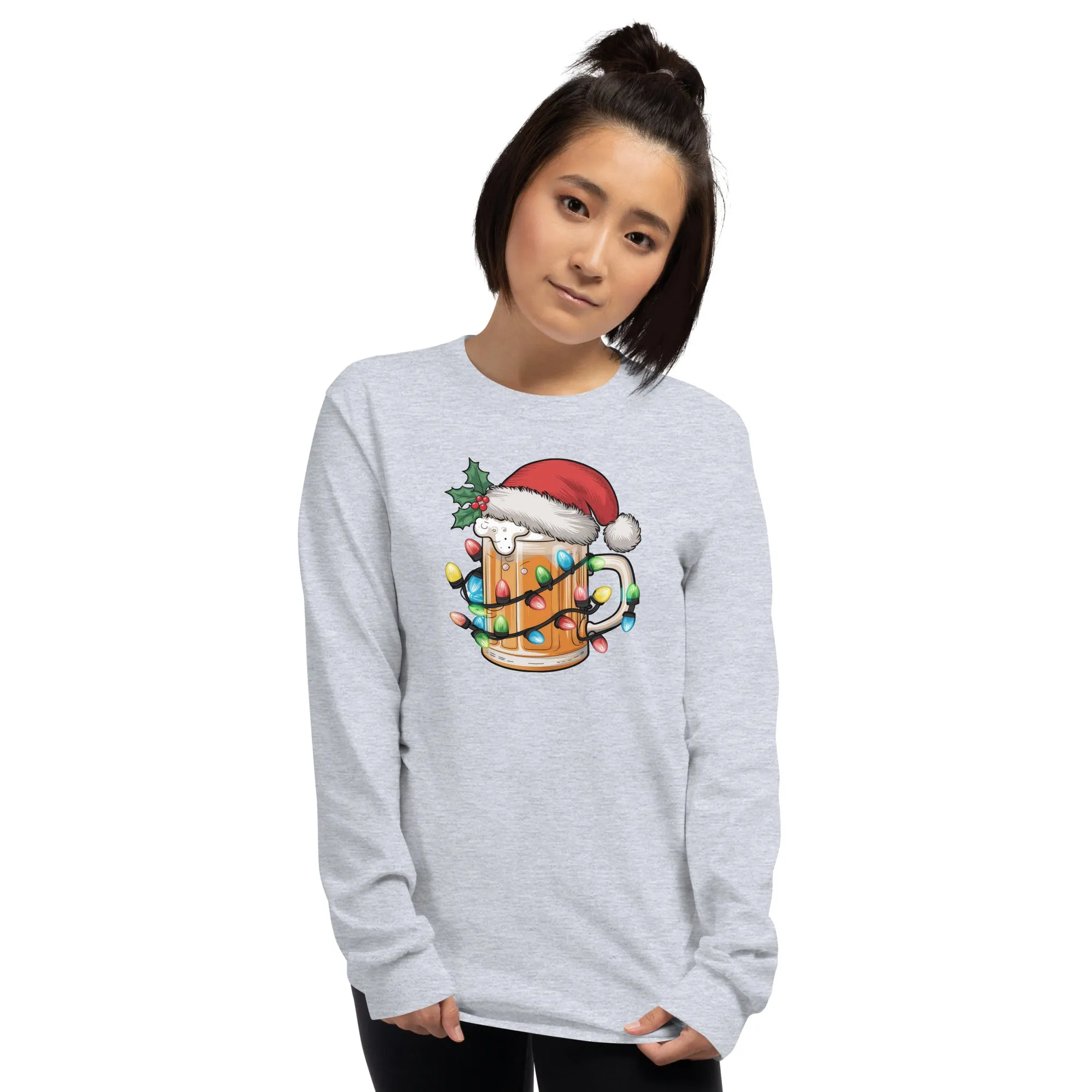 Christmas Beer Long Sleeve T-Shirt - Unisex Holiday Tee for Men & Women