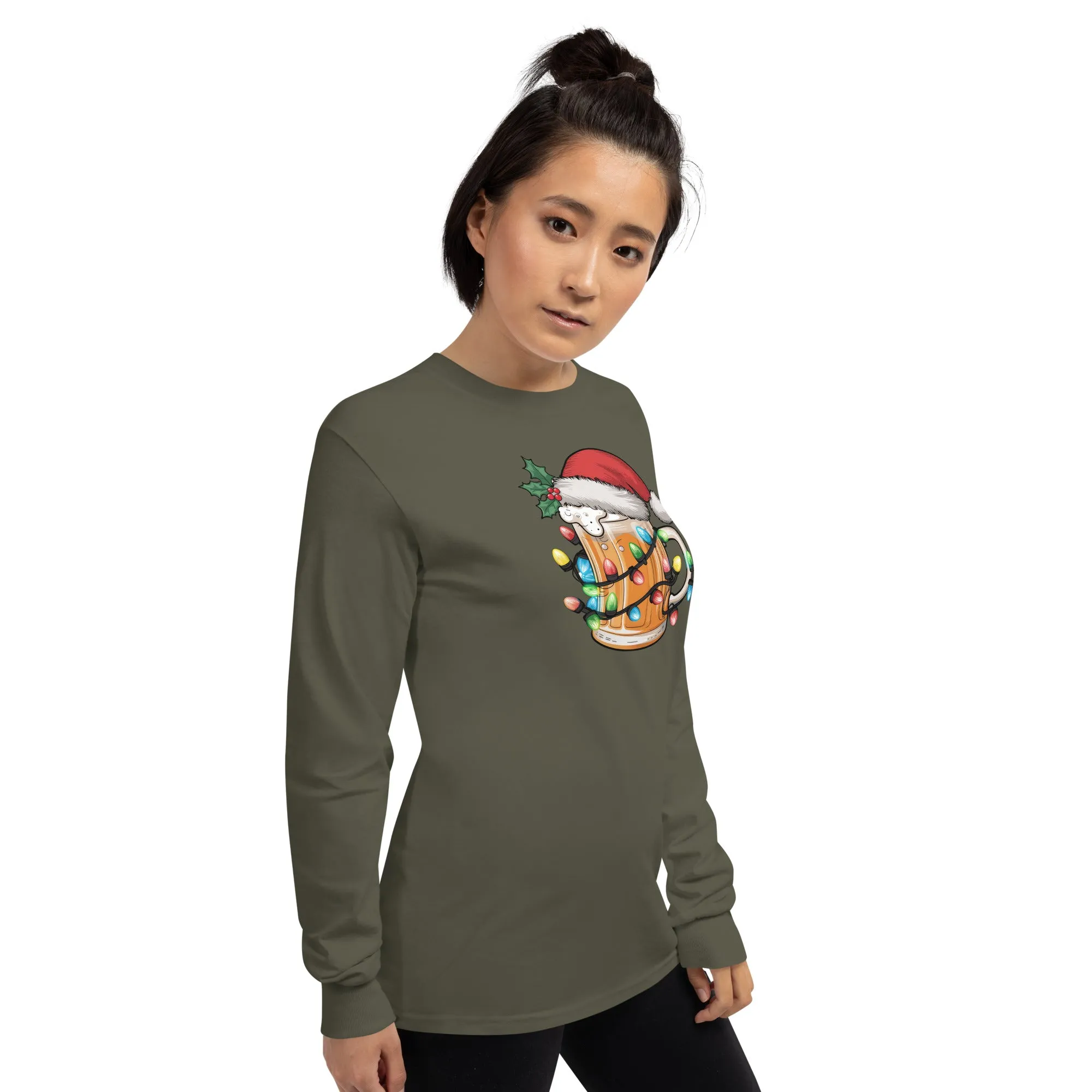 Christmas Beer Long Sleeve T-Shirt - Unisex Holiday Tee for Men & Women