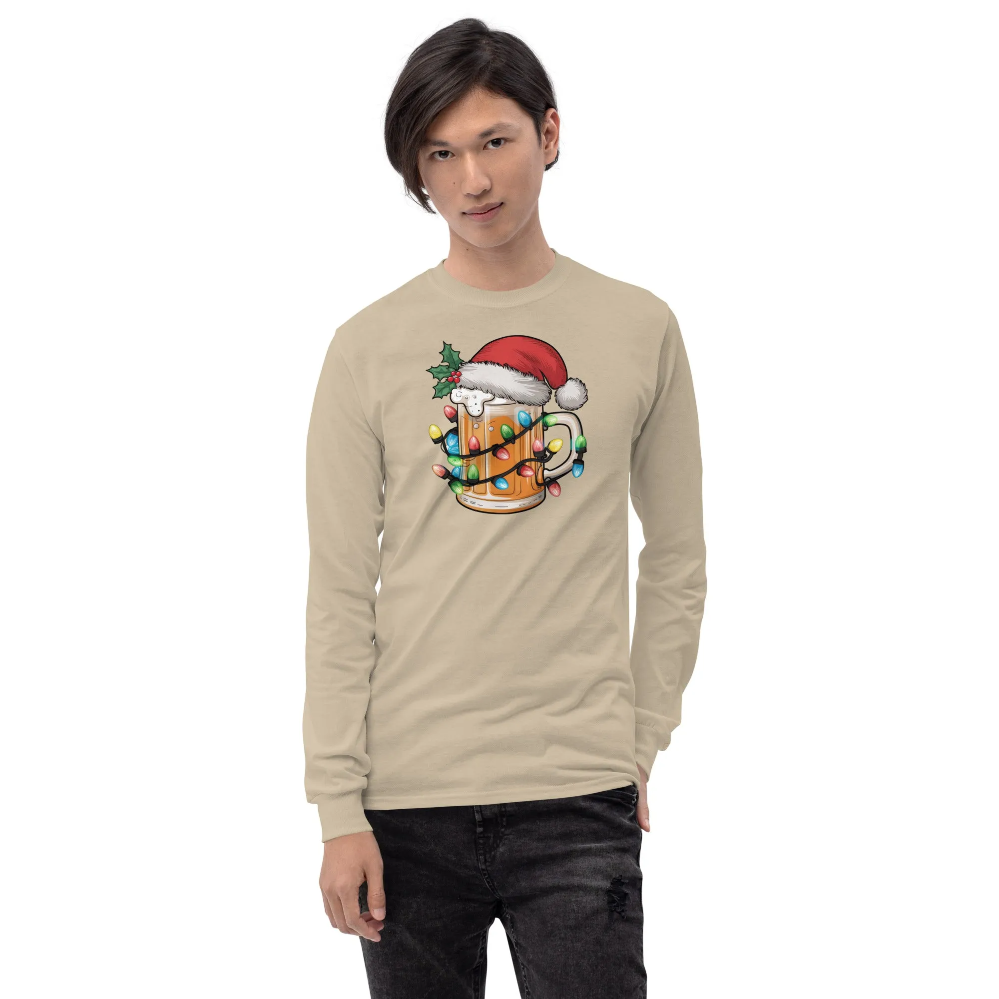 Christmas Beer Long Sleeve T-Shirt - Unisex Holiday Tee for Men & Women