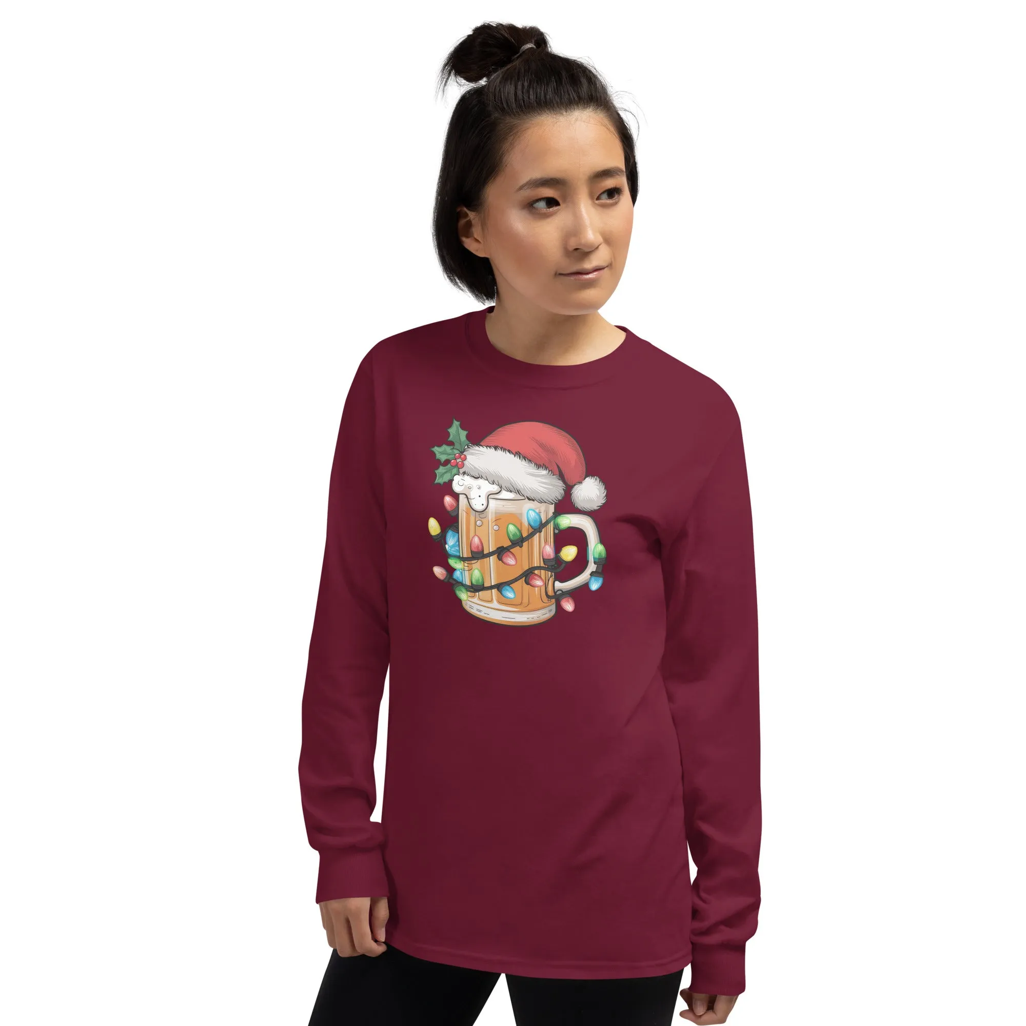 Christmas Beer Long Sleeve T-Shirt - Unisex Holiday Tee for Men & Women