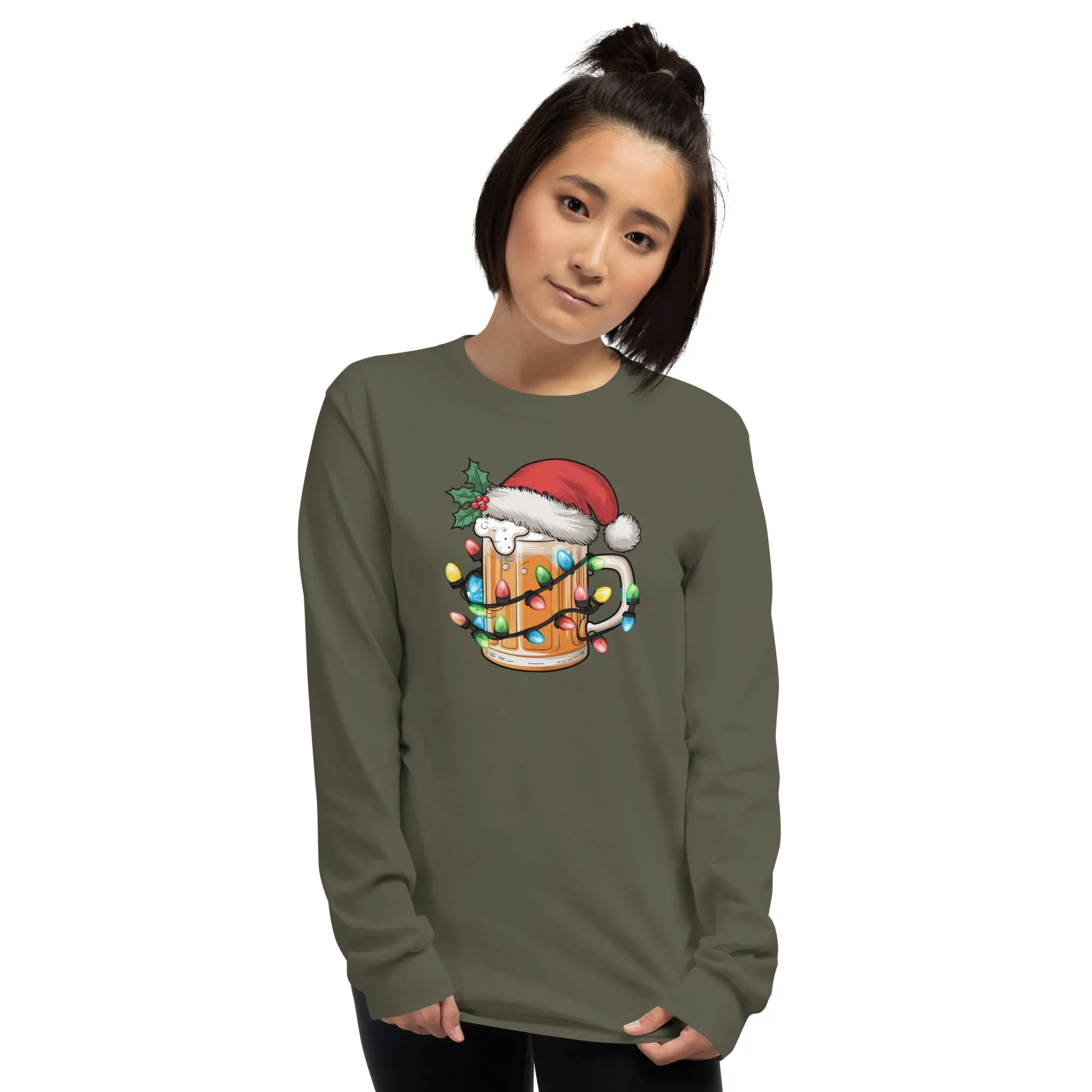 Christmas Beer Long Sleeve T-Shirt - Unisex Holiday Tee for Men & Women