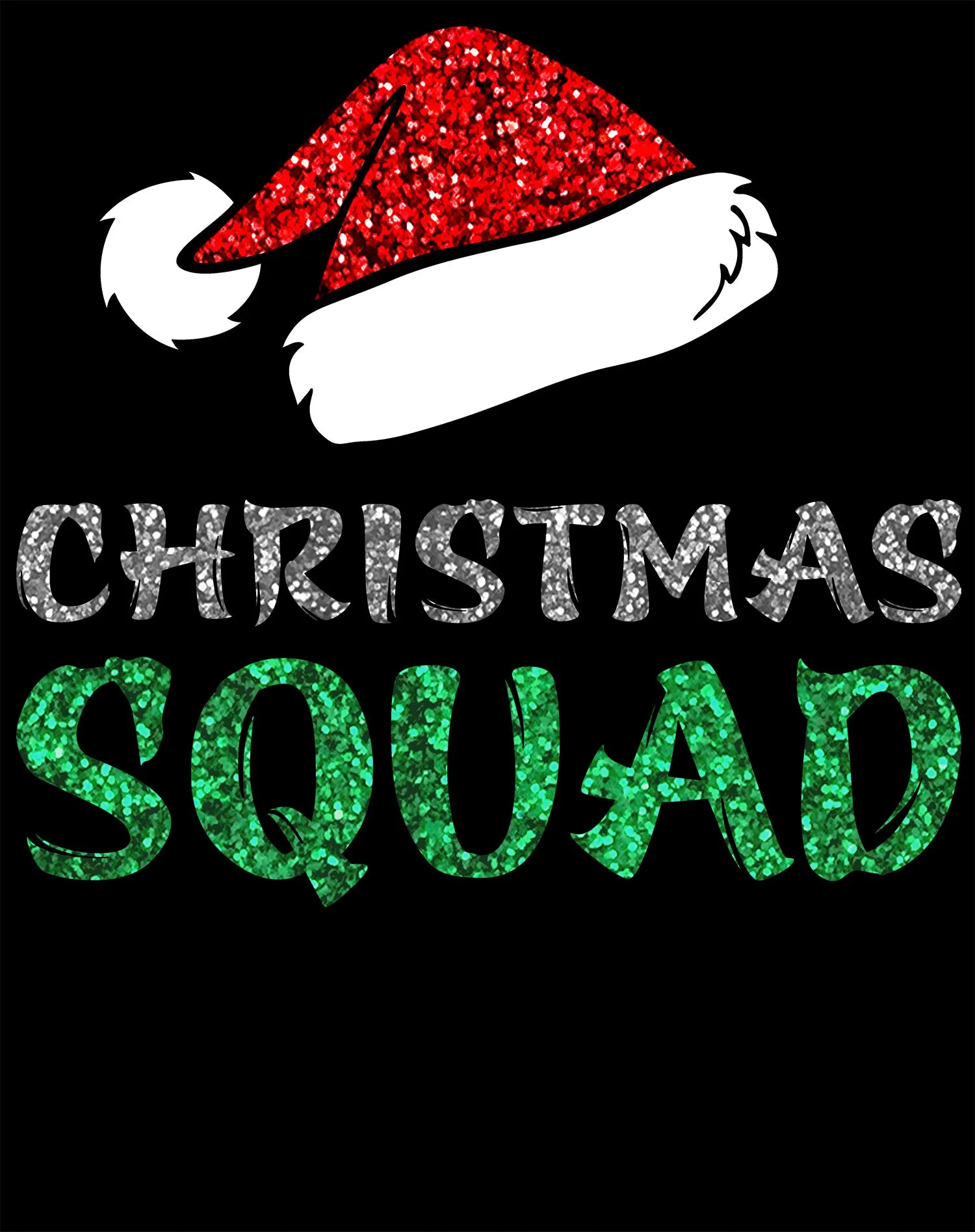 Christmas Squad Santa Hat Cute Xmas Sparkle Matching Family Women's T-Shirt