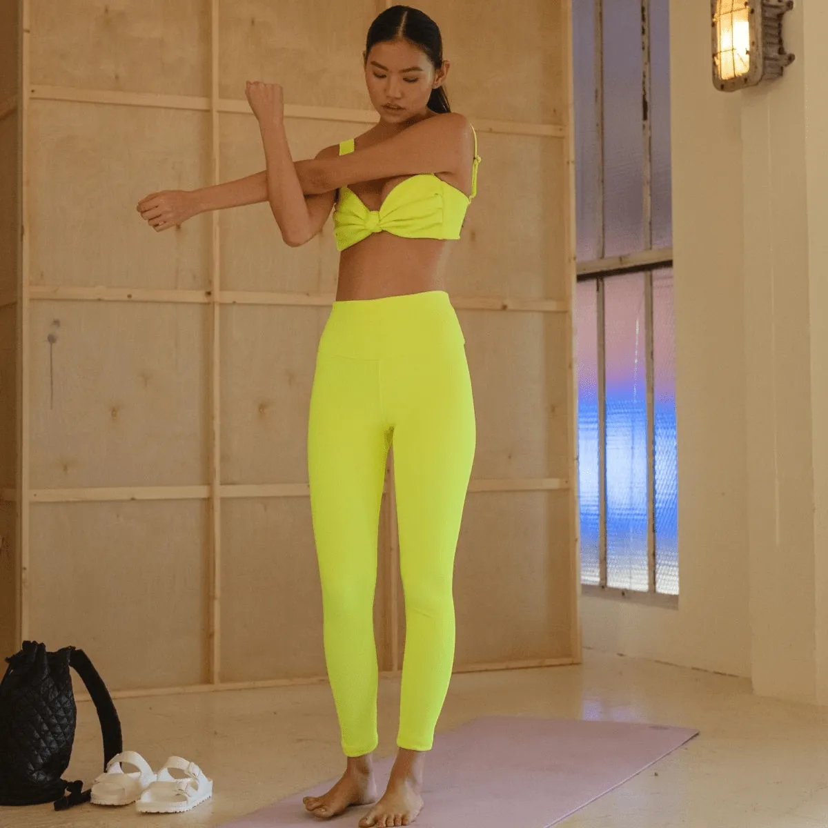 Citron Micro Rib Wide Band Legging