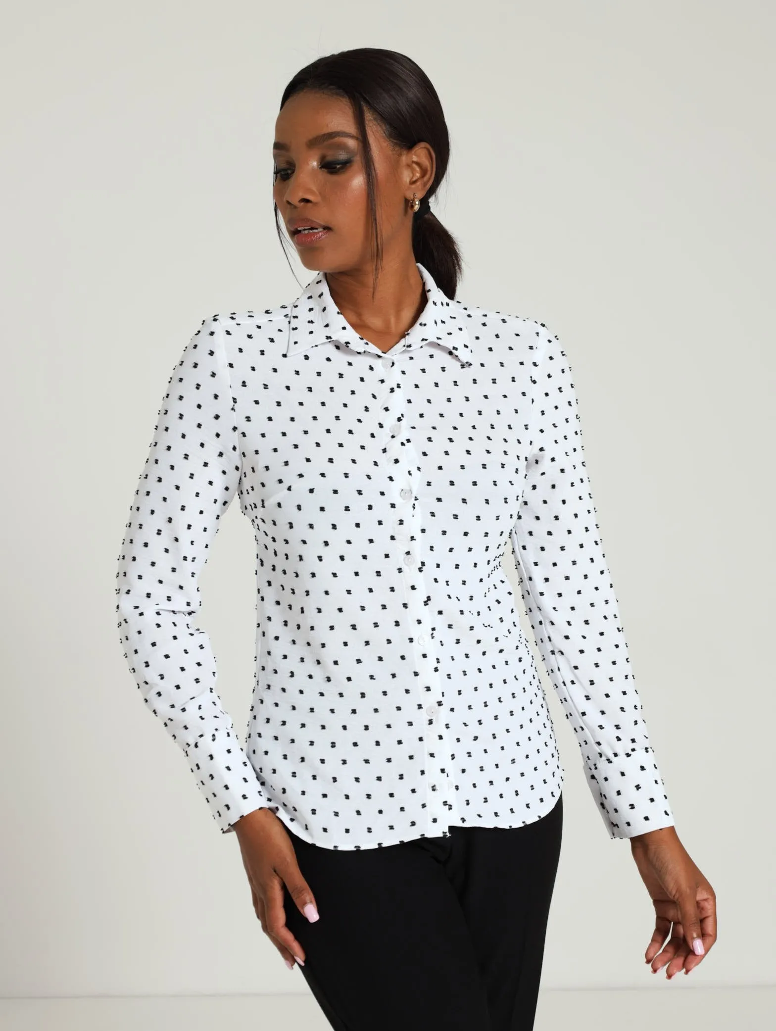Classic Formal Dobby Shirt - White