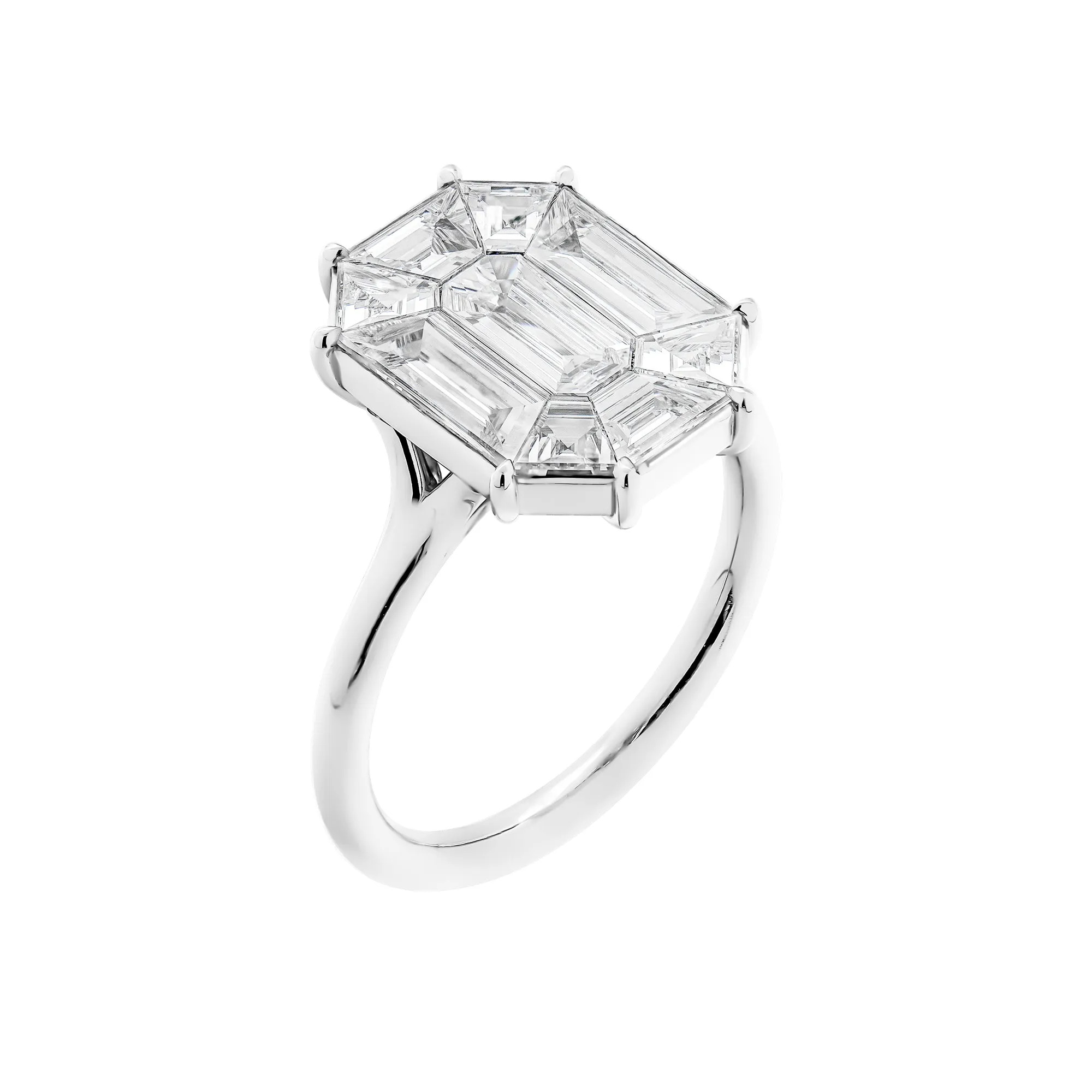 Cocktail Ring with Pie Cut Emerald Diamond 2.20ct