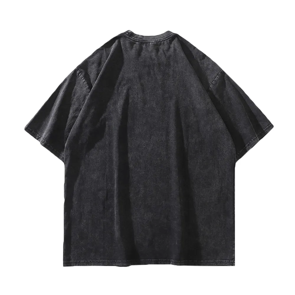 Collar Sweatshirt Doberman Pinscher Washed T-Shirt