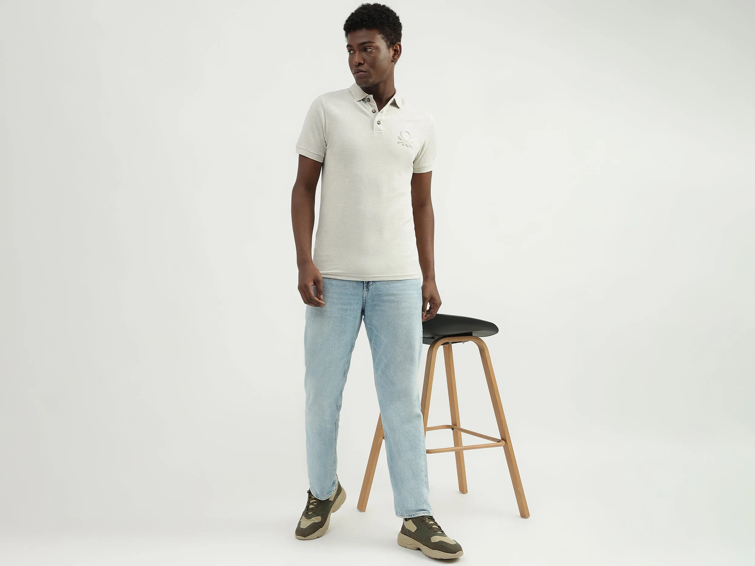 Cotton Solid Polo Collar Mens T-shirts