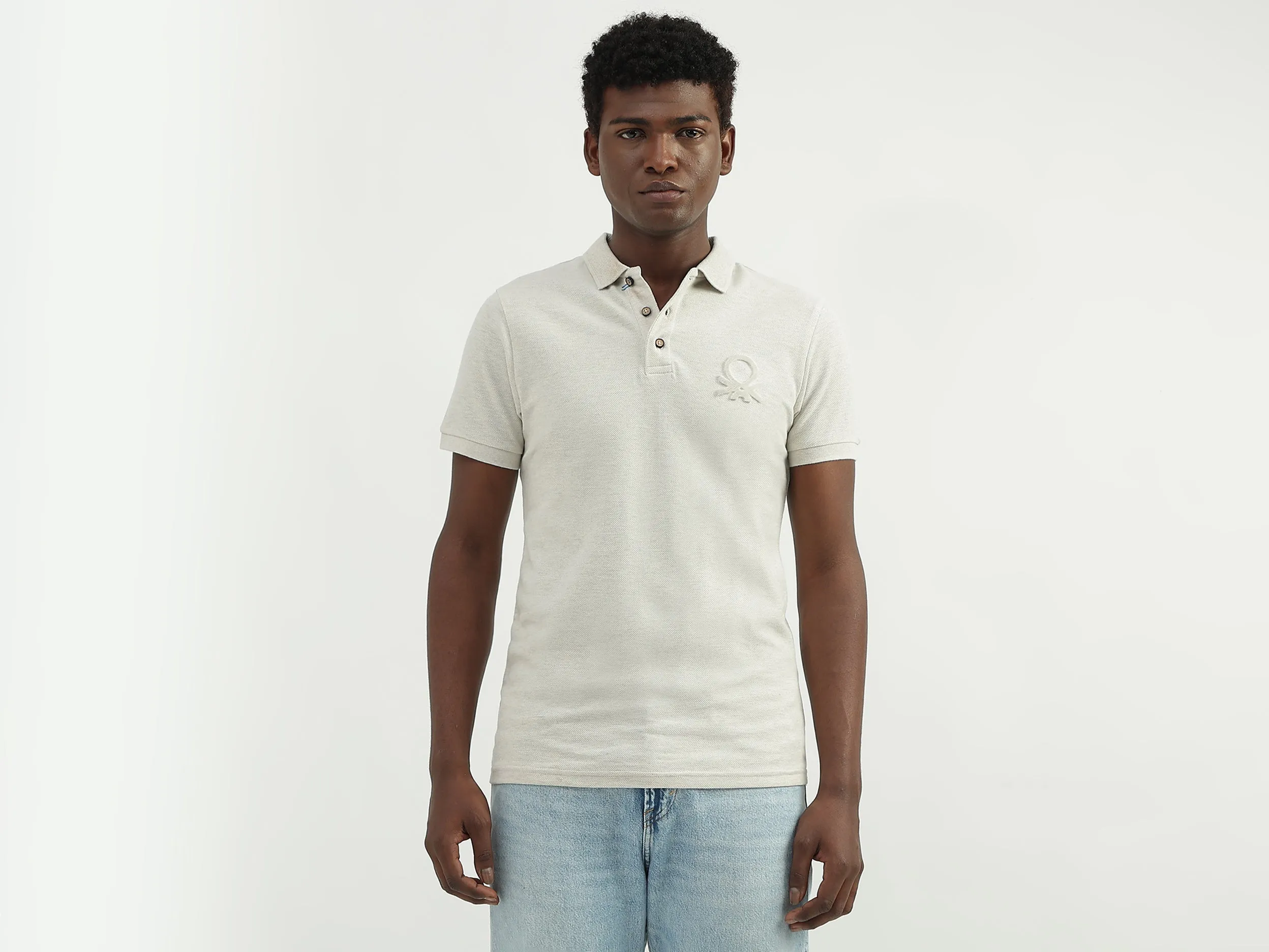 Cotton Solid Polo Collar Mens T-shirts