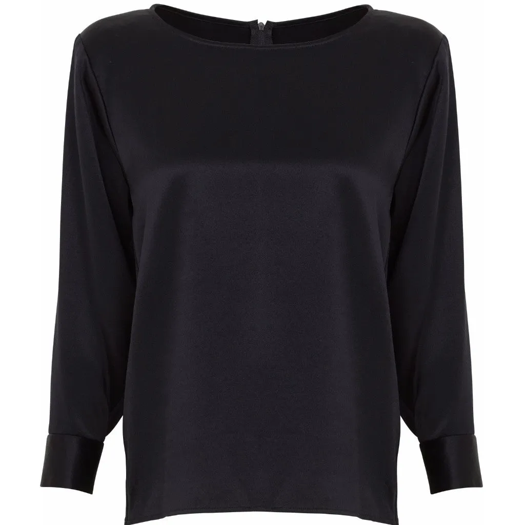Couture Vintage black silk top Size 10UK