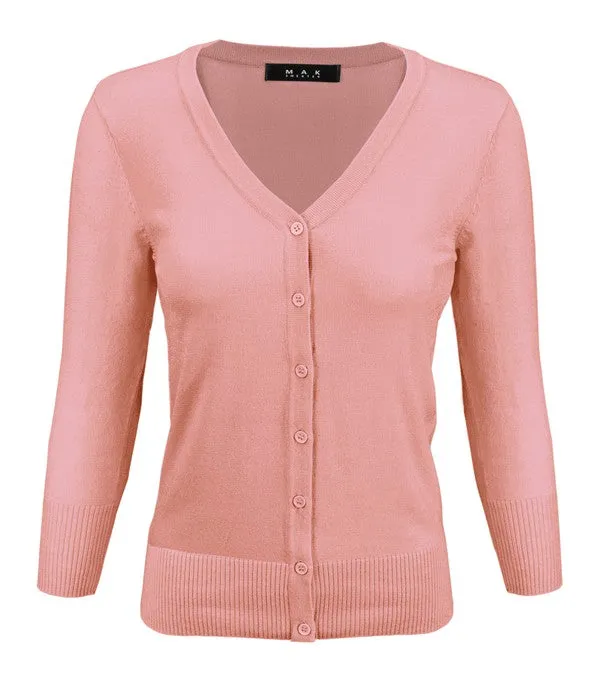 Crewneck Button Down Knit Plus Size Cardigans