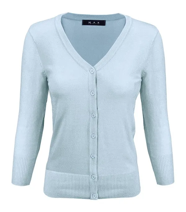 Crewneck Button Down Knit Plus Size Cardigans