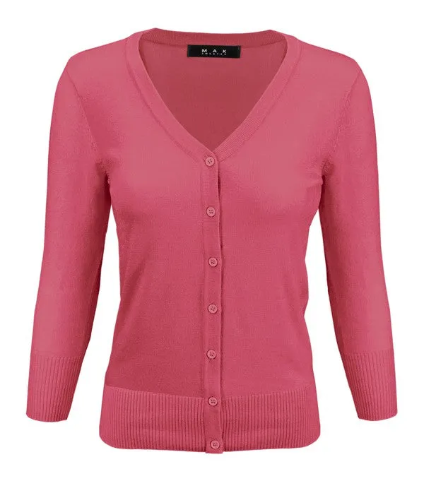 Crewneck Button Down Knit Plus Size Cardigans
