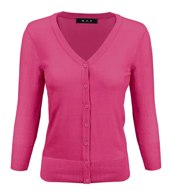 Crewneck Button Down Knit Plus Size Cardigans