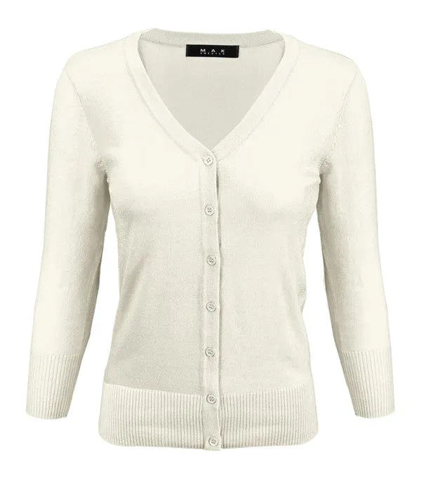 Crewneck Button Down Knit Plus Size Cardigans