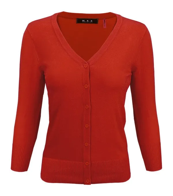 Crewneck Button Down Knit Plus Size Cardigans