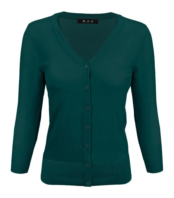 Crewneck Button Down Knit Plus Size Cardigans