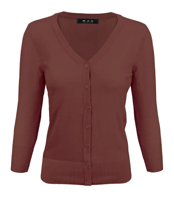 Crewneck Button Down Knit Plus Size Cardigans