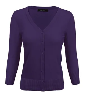 Crewneck Button Down Knit Plus Size Cardigans
