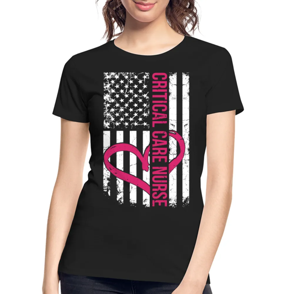 Critical Care Nurse Flag Women’s Premium T-Shirt (CK1581) Organic